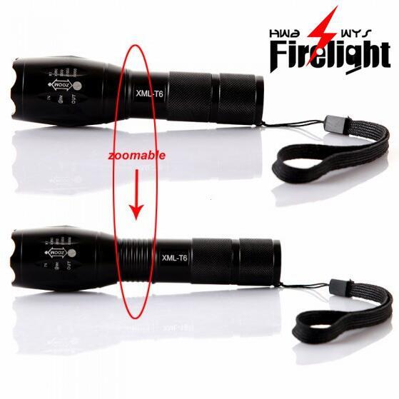 UltraFire Flashlight Zoomable CREE T6 LED Flashlight Torch Lamp Light Waterproof Flashlight Rechargeable Hiking Camping Outdoor Lights