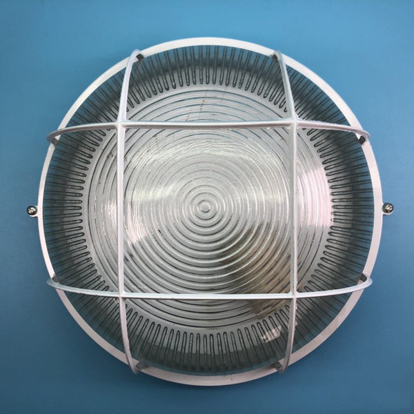 Ceiling Moisture Proof Light Covers Round Anti Fog Lamp with Net for Bathroom Basement Garage Elevator Shaft Aisle