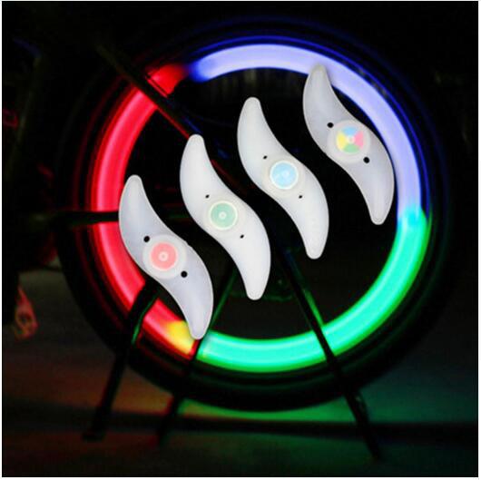 night riding bike light waterproof colorful radiant lamp flash warning wind wheel decarative light for mountain bicycle