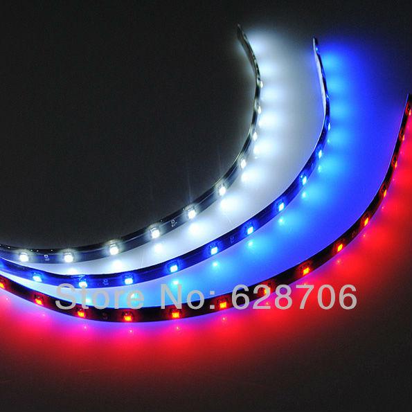 Wholesale-10x 30cm SMD LED Flexible Waterproof Car Van Truck Motor Neon Strip Light White/Red/Blue