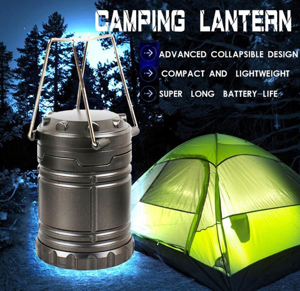 LED camping lantern lamp outdoor collapsible lantern emergency Flashlights Portable Black Collapsible For Hiking Camping Halloween Christmas