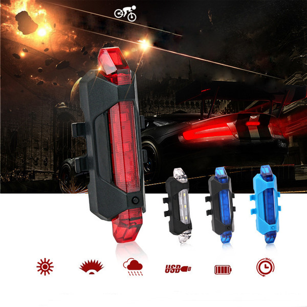 Hot Selling USB Rechargeable Bike LED Tail Light Bicycle Safety Cycling Warning Rear Lamp