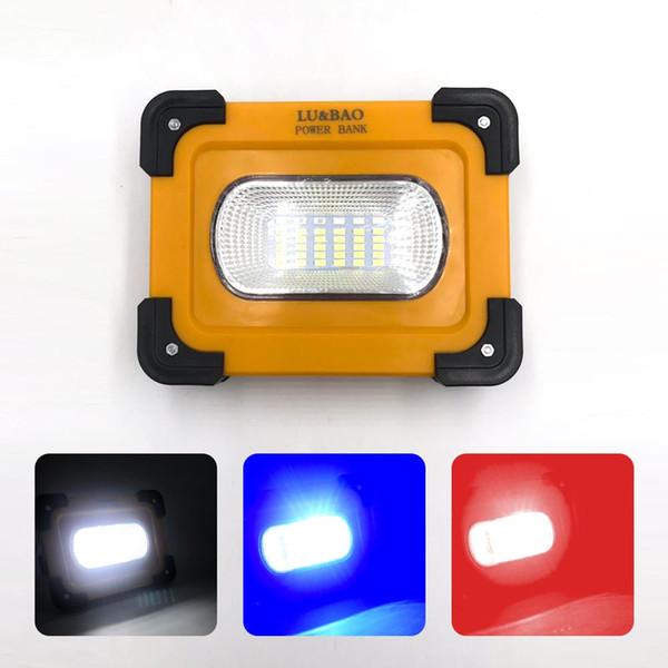 Solar LED Portable Flood Light USB Rechargeable Outdoor Garden Work Light Spotlight Flood Light Built-in Strong Magnetic Adsorption