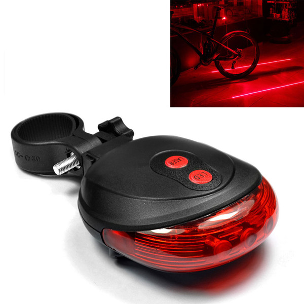 E-SMARTER Waterproof 2 Laser + 5 LED Flashing 3Modes Lamp Tail Rear Cycling Safety Warning Light for Bicycle Bike BLL_604