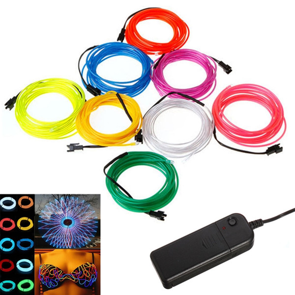 10 Colors 5M/16.4Ft 3V Flexible Neon EL Wire Light Dance Party Decor Light LEG_240