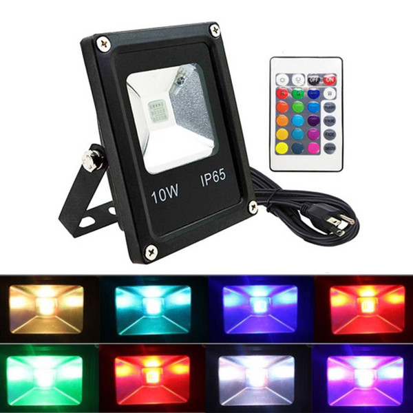 10W RGB LED Outdoor Flood Light,Color Changing, 16 Different Color Tones and Four modes, Waterproof, With Remote Control For Patio,Driveway