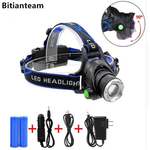 Powerful CREE XML T6 headlights headlamp Zoom waterproof 18650 rechargeable battery Led Head Lamp Bicycle Camping Hiking Light