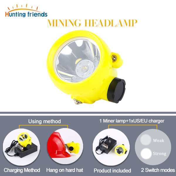 50pcs/lot Mining Headlamp Explosion Rroof Mining Light Waterproof Mining Cap Lamp Rechargeable Coal Mine Lamp Hunting Headlamp