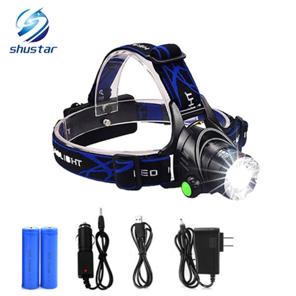 T6 headlights headlamp Zoom waterproof 18650 rechargeable battery Led Head Lamp Bicycle Camping Hiking Super Bright Light