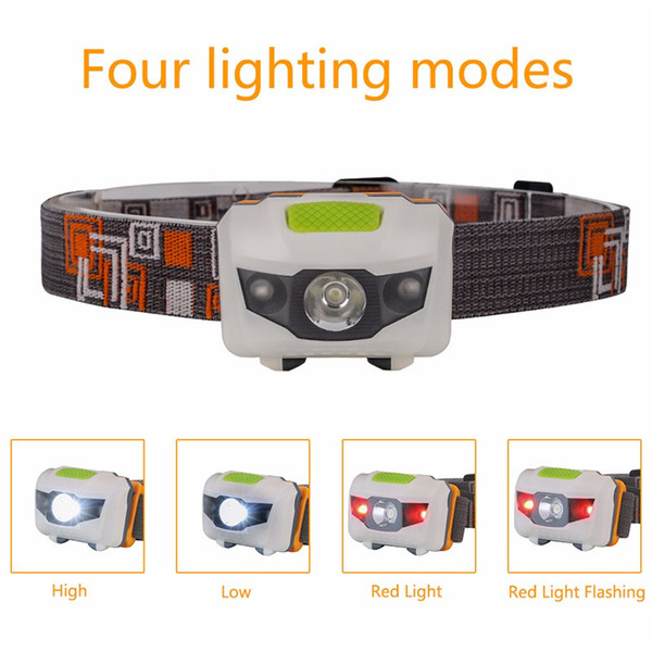 Mini R3 + 2LED 4 Mode 300 Lumens Headlamp Portable Head Lamp Lantern For Outdoor Hunting Use AAA Headlight