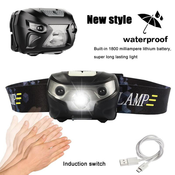 3000LM Mini Rechargeable LED HeadLamp Body Motion Sensor LED Bicycle Head Light Lamp Outdoor Camping Flashlight With USB