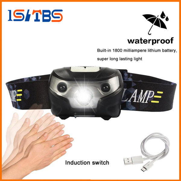 Mini Rechargeable LED Headlamp 4000Lm Body Motion Sensor Headlight Camping Flashlight Head Light Torch Lamp With USB