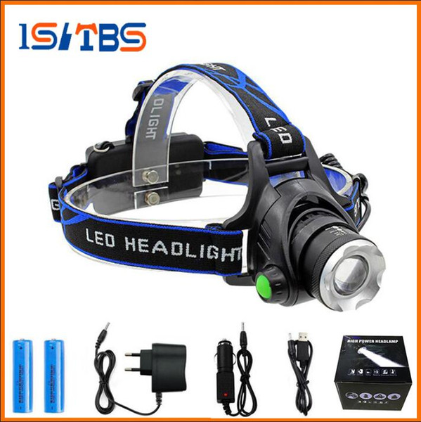 Head lamps Rechargeable CREE XML T6 5000Lumens Zoom Head Lamp torch LED Headlamp + 18650 Battery Headlight Flashlight Lantern night fishing