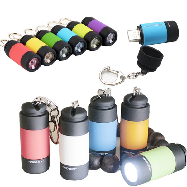 usb Rechargeable Mini led flashlight with charger Mini led torch Pocket Charger Lamp Keychain Lights small size free shipping