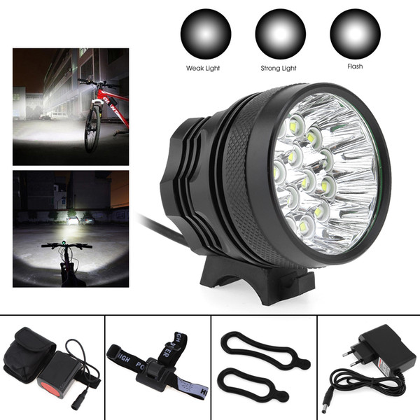 XM-L T6 LED Bicycle Lamp Bike Light Bike Handlebar Headlight Cycling Front Lamp Torch with 8.4V 6400mAh Battery Set BLL_01X