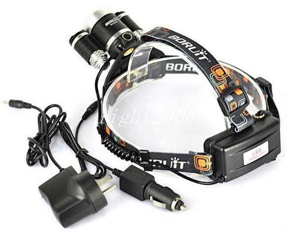 5000 Lumen T6+2R5 Boruit Head Light Headlamp Outdoor Light Head Lamp HeadLight Rechargeable by 2x 18650 Battery Fishing Camping