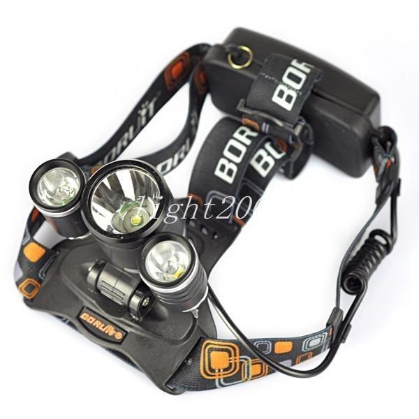 8000Lm CREE XML T6+2R5 LED Headlight Headlamp LED Head Lamp Headlight LED 4-mode torch +2x18650 battery+ charger fishing Lights