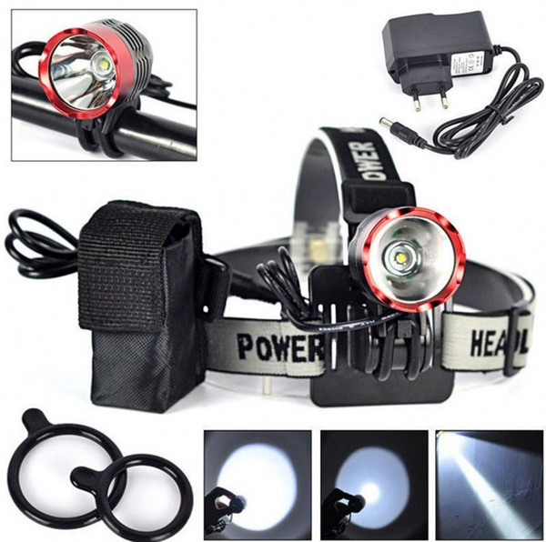 1600Lm CREE T6 LED 3 Modes Rechargeable colorful Bicycle Light Headlight headlamp Head lamp with Battery Pack Headband Charger