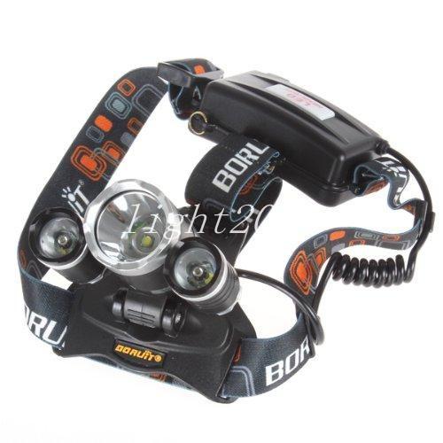 Headlamp Boruit 5000 Lumen Super Bright 3X CREE XML T6 LED Headlamp Headlight 18650 LED Head Light Lamp + Charger +Car Charger