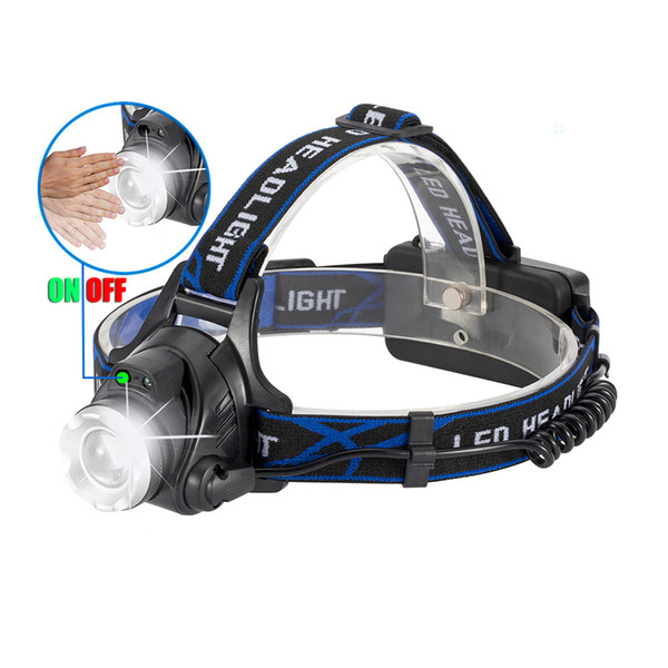 Super Bright LED Headlamp Flashlight with Motion Sensor, Rechargeable, Adjustable, Waterproof, Lightweight Wearing Comfortable Functions