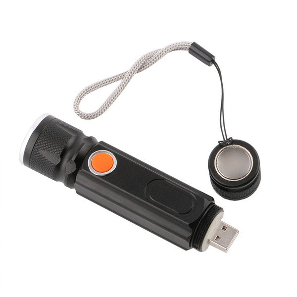 5000lm USB Charge LED Flashlight With Magnet COB XM-L T6 LED Torch Waterproof Flash Light Lamp