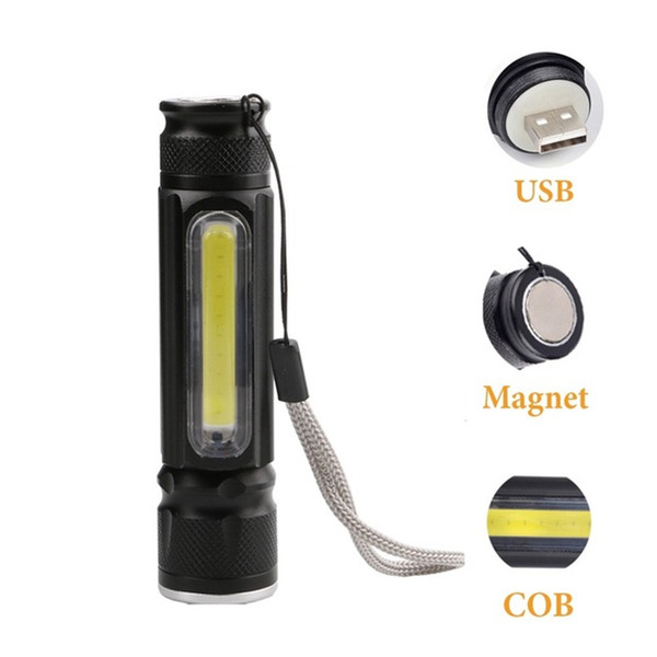 Portable Led Flashlight COB LED Pen Light Clip Magnet 5000LM USB Rechargeable Work Torch Inspection Lamp