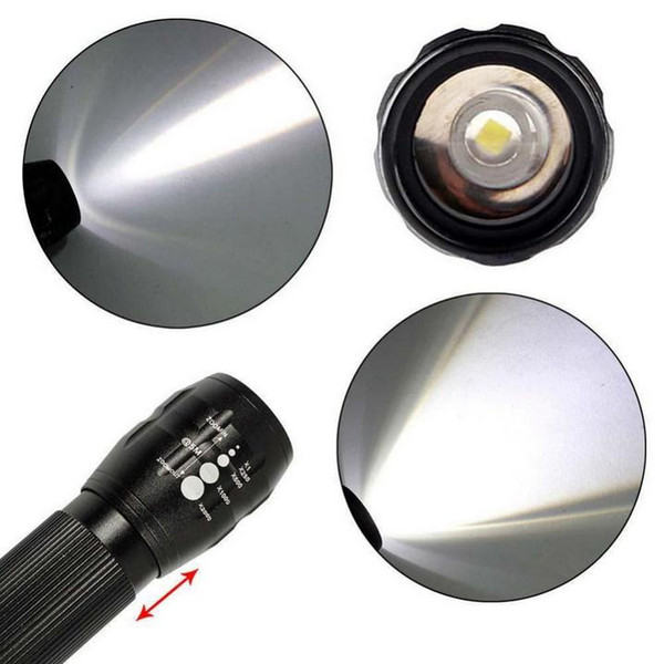 Portable Waterproof Aluminum Q5 1000LM LED Flashlight 3 Modes Zoomable Torch lights For Camping Bike Outdoor lighting