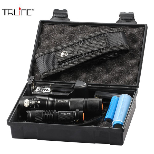 8000Lumen Outdoor LED Tactical Flashlight CREE XML-T6/L2 Ultra Bright Focus Zoom Torch With Battery+Mini Flashlight +Charger