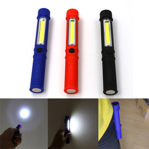 LED Flashlight COB LED Mini Pen Multifunction Working Inspection light Portable Maintenance Hand Torch lamp With Magnet 3A Battery Operatio