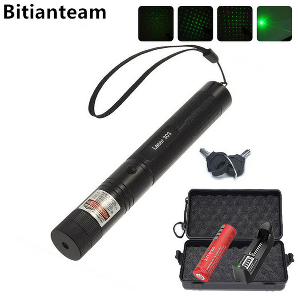 Professional Powerful 303 Green Laser Pointer Pen Laser Light With 18650 Battery,Retail Box Adjustable Focus