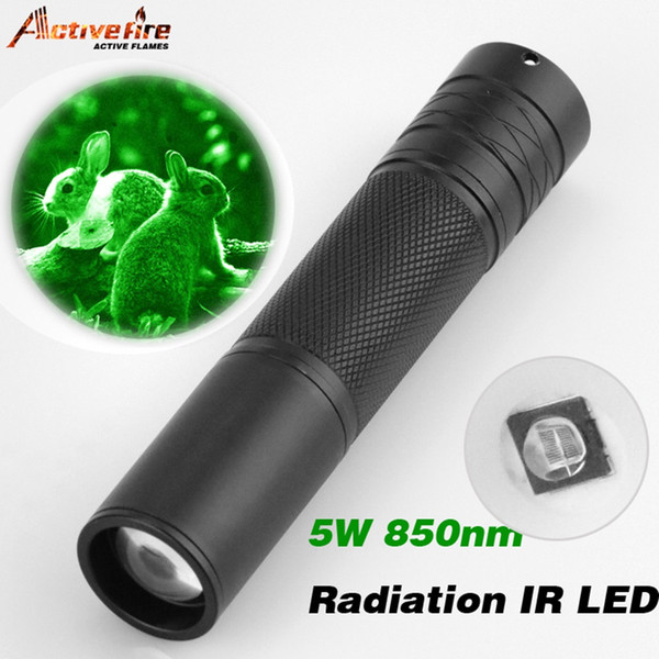 Activefire 5W Torch 850nm Zoom Infrared Radiation IR LED Night Vision Flashlight Camping Light Hunting Lamp IR Lamp LED torch