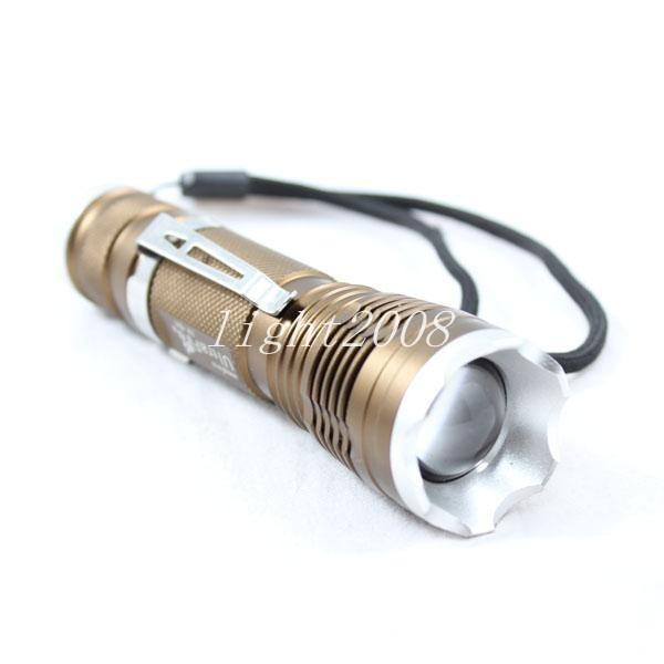 Waterproof+Skid-proof+Timeroof !Single CREE XM-L T6 1600 LM Zoomable LED 18650 Flashlight Torch Light Free Shipping All Over The World L177