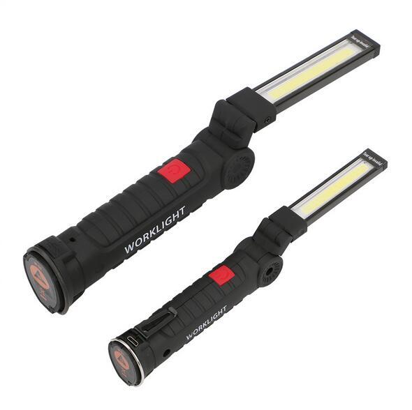 COB LED Lamp USB Rechargeable Built In Battery LED Light with Magnet Portable Flashlight Outdoor Camping Working Torch