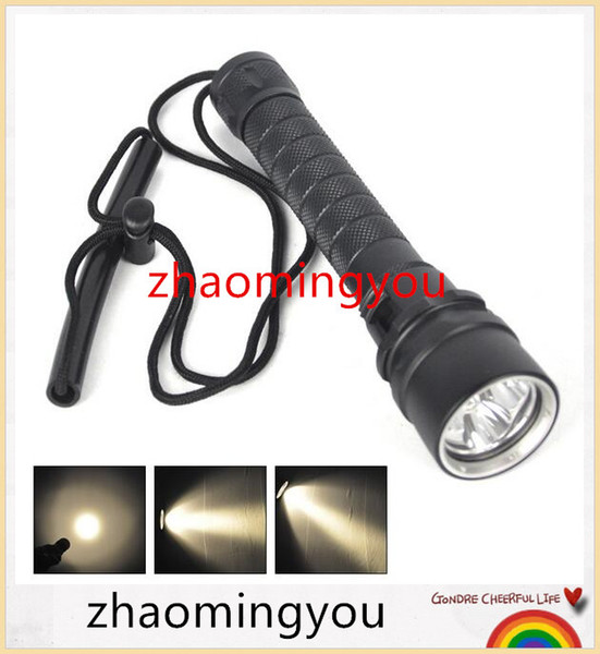 YON 2016 New Waterproof 3* XM-L L2 Warm White Light Yellow LED Diving Flashlight Torch Lanterna With Stepless dimming switch