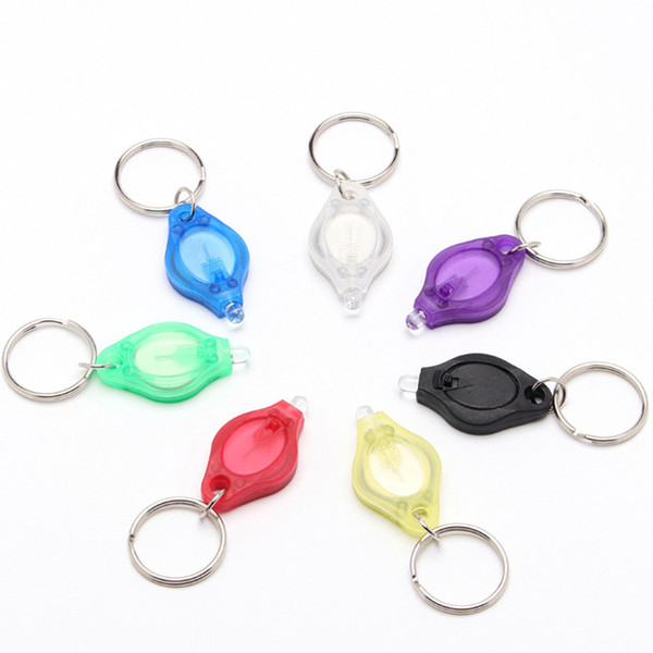 200pcs Mini Torch Key Chain Ring PK Keyring White LED Lights UV LED Light Bulbs Photon 2 Micro LED Keychain Flashlight Mini Lamp