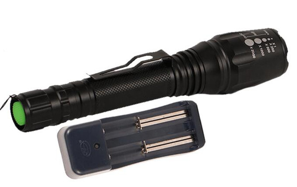 5 modes LED Flashlight Aluminum 2x18650 Light Torch T6 Upgraded Version for Camping Hiking