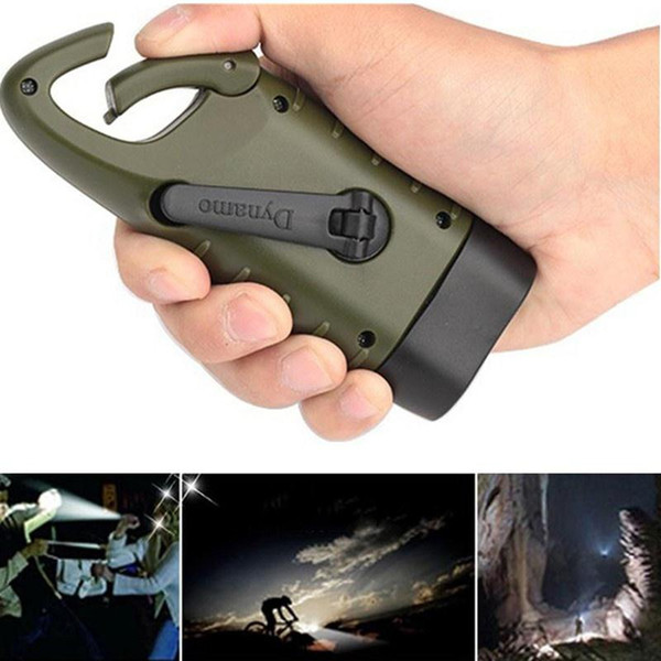 Hand Crank Dynamo flashlight Traditional Design Portable LED Hand Crank Dynamo Solar Power Flashlight Torch for Outdoor Camping