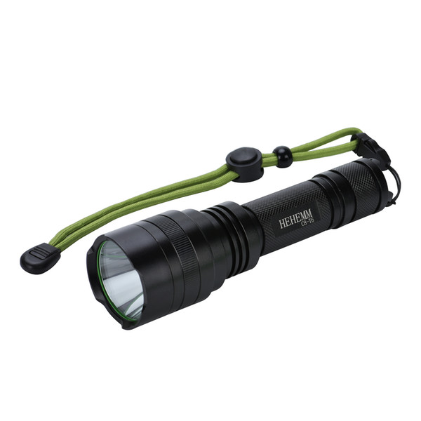 Super-bright 2000 Lumens LED Flashlight Torch Light with Tail Button Switch Controlled by 5-mode, Black(without battery)