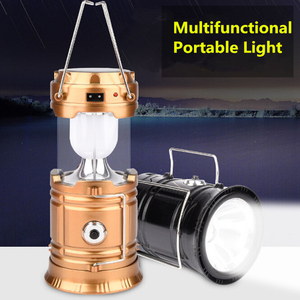 2018 Limited New Arrival 160lm T6 Classic Style 6 Leds Rechargeable Camping Light Collapsible Solar Lantern Tent Lights for Outdoor Hiking