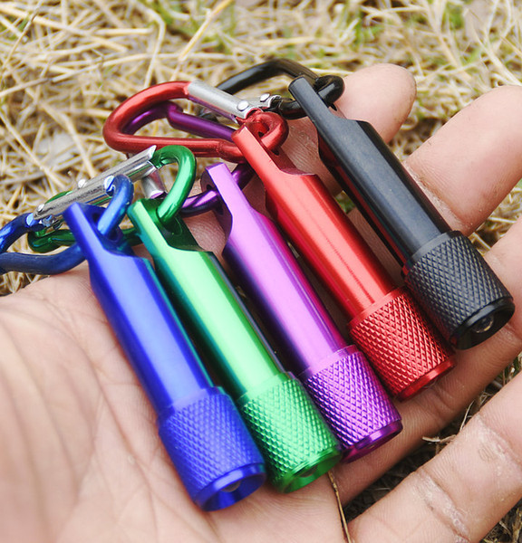 Best Portable Mini LED Flashlight Keychain Aluminum Alloy Torch with Carabiner Ring Keyrings LED mini Flashlight Mini-light free shipping