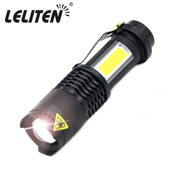 3800LM XML-Q5+COB LED Flashlight Portable Mini ZOOM Torchflashlight Use 2A 14500 Battery Waterproof In Life Lighting Lantern