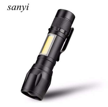 COB LED Flashlight Super Bright Waterproof Handheld Flashlights Torch Pocket Work Light for Emergency Lighting By 1xAA Battery