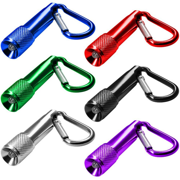 Mini LED Flashlight Aluminum Alloy Torch with Carabiner Ring Keyrings Key Chains Sport Mini led flashlights wholesale keychain key ring