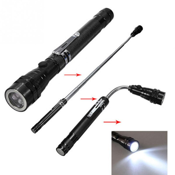 Outdoor Camping Tactical Flash Light Torch Spotlight 3x LED Telescopic Flexible Magnetic LED Flashlight ZJ0327