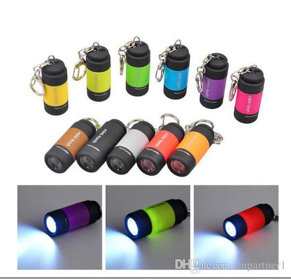 20pcs free ship USB Mini-torch Rechargeable LED Flashlight 25LM 0.3w Pocket USB Flashlight Waterproof Keychain flashlight Torches Lamp