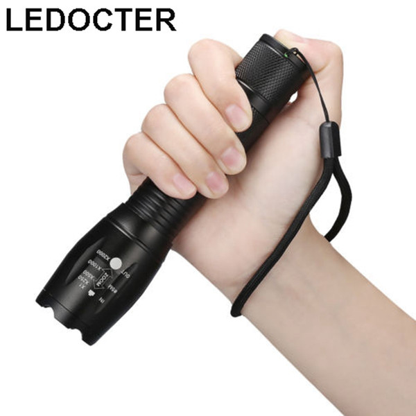 Super Bright Portable CREE T6 LED Flashlight Waterproof 5000LM 5 Modes Zoomable Aluminum Alloy Pocket Torch Flash Light Lamp 18650 or 3*3A