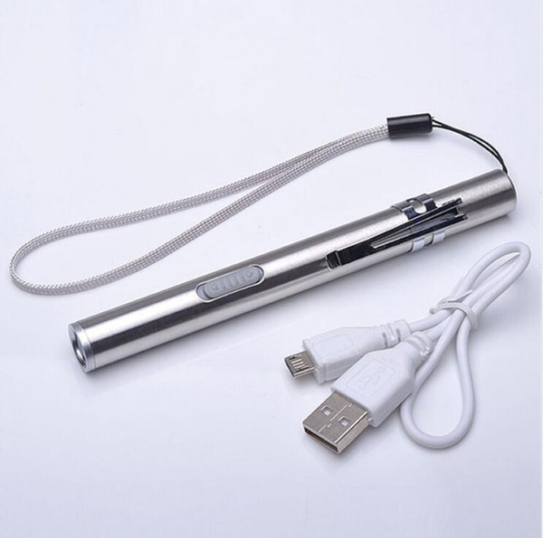 USB Rechargeable LED Flashlight High-quality Powerful Mini Cree LED Torch XML Waterproof Design Pen Hanging With Metal Clip