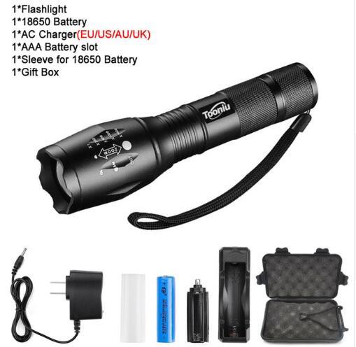 2017 E17 XM-L T6 3800LM Aluminum Waterproof Zoomable CREE LED Flashlight Torch light for 18650 Rechargeable Battery or AAA +Clip