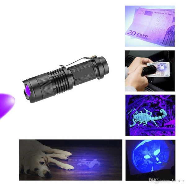 3W WF-501B CREE UV LED Flashlight Purple Light UV 395-410nm Ultraviolet Flash Torch Lamp Portable Lantern Linternas Money Stain Detector