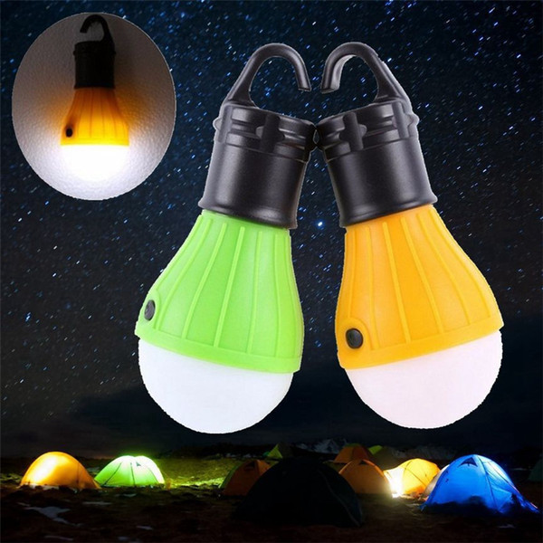 Portable Mini Lantern Tent Light LED Bulb Emergency Lamp Waterproof Hanging Hook Flashlight For Camping 2 Colors Use 3xAAA